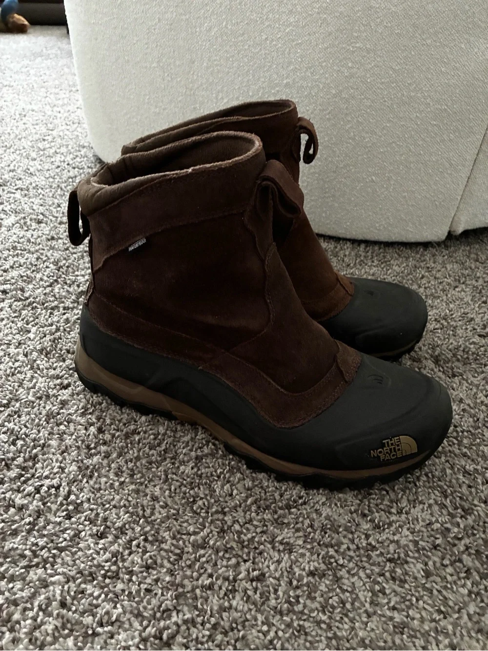 The North Face Men's Brown Suede Waterproof Winter Boots